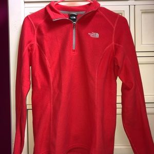 Reddish Orange North Face 3/4 Zip Pullover (XS)